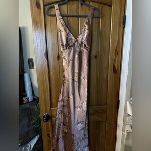 Floral Satin Maxi Dress